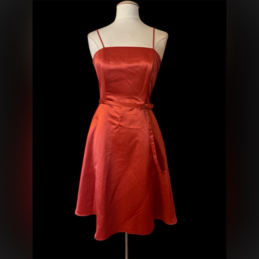 Elegant Copper Color Satin Dress. Junior size medium